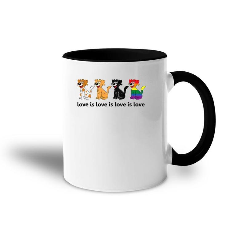 Love Is Love Is Love Dogs Gay Pride Accent Mug
