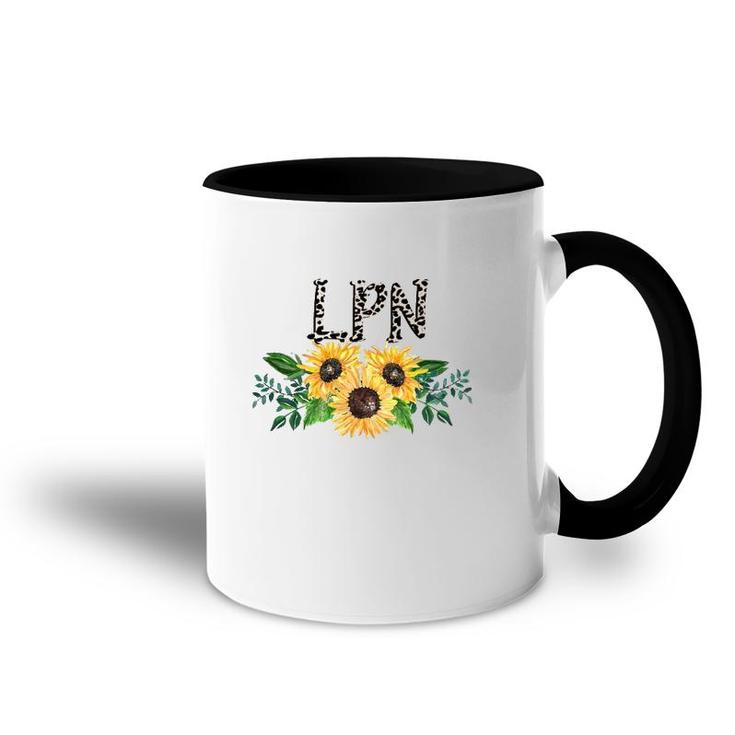 Lpn Leopard Text Sunflower Licensed Practical Nurse Gift Accent Mug