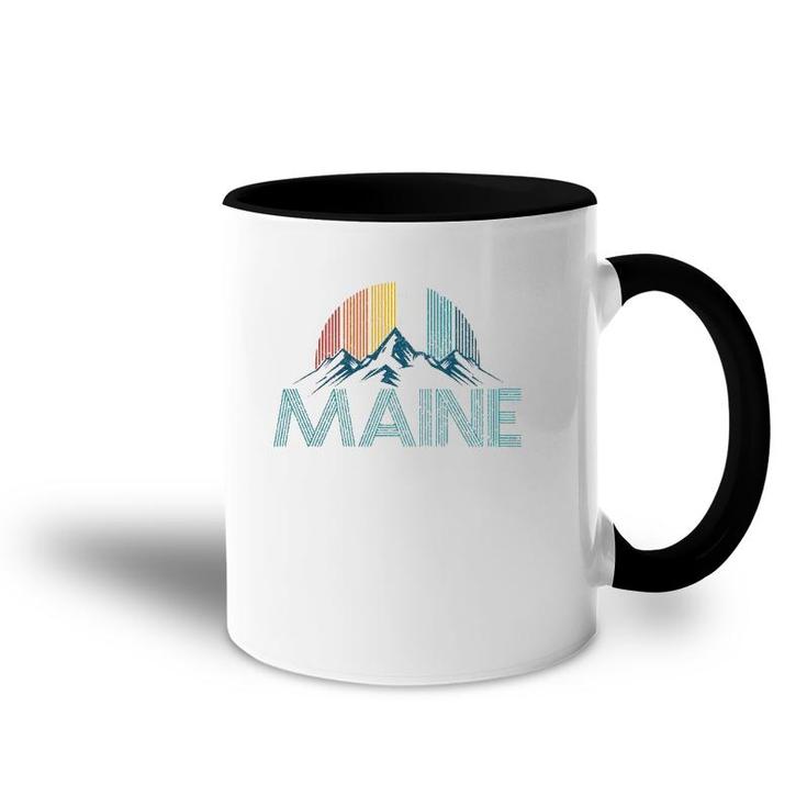 Maine Vintage Retro Mountains Souvenir Gift  Accent Mug