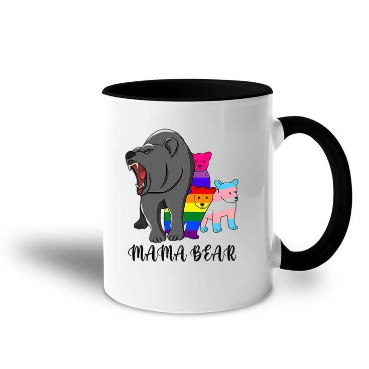 Mama Bear Lgbt Gay Trans Pride Support Lgbtq Parade Accent Mug