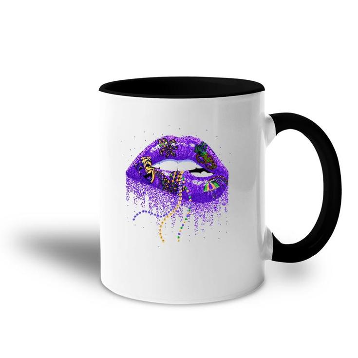 Mardi Gras Lips Queen Carnival Costume New Orleans Lips  Accent Mug