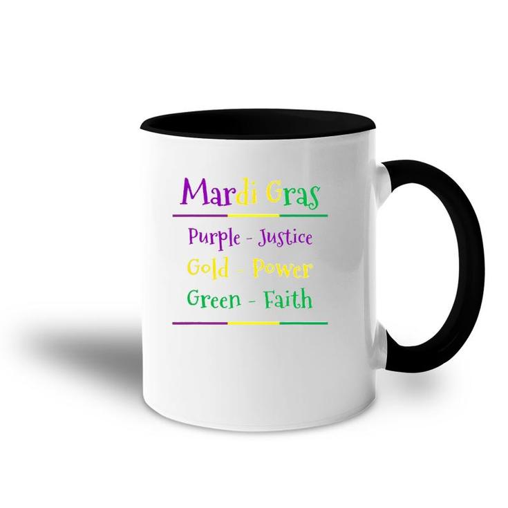 Mardi Gras Purple Green & Gold Accent Mug