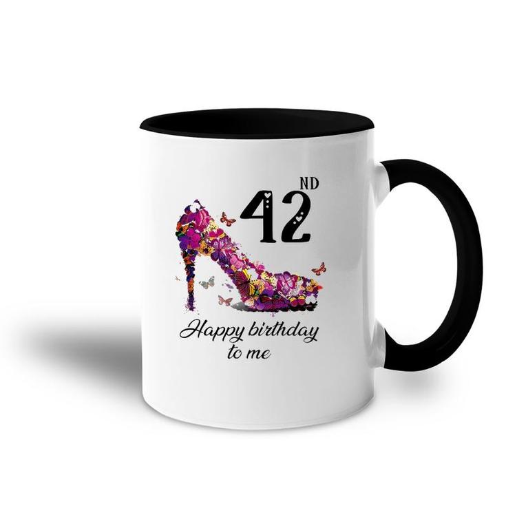 Mb 42Nd Birthday Butterfly Shoe Happy Birthday To Me Accent Mug