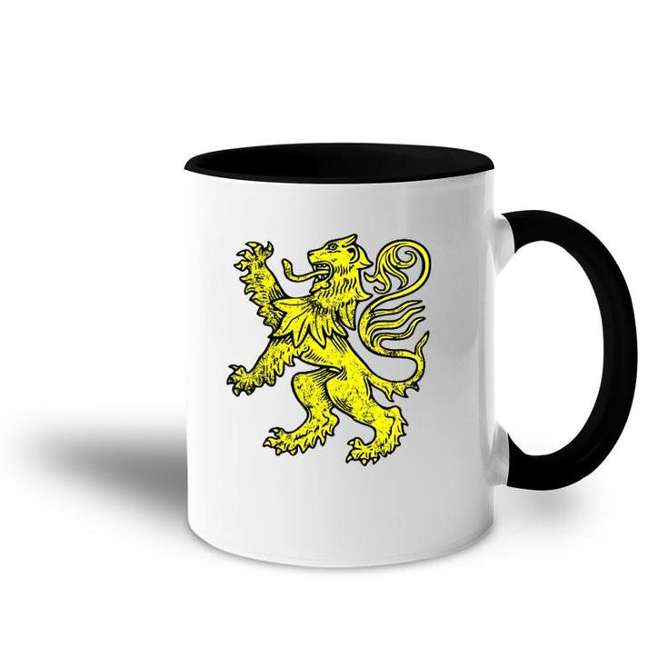 Medieval Royal Lion Distressed Gift Accent Mug