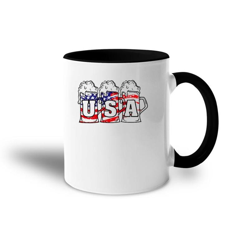 Mens 4Th Of July  Usa Beer American Flag Women Merica Accent Mug