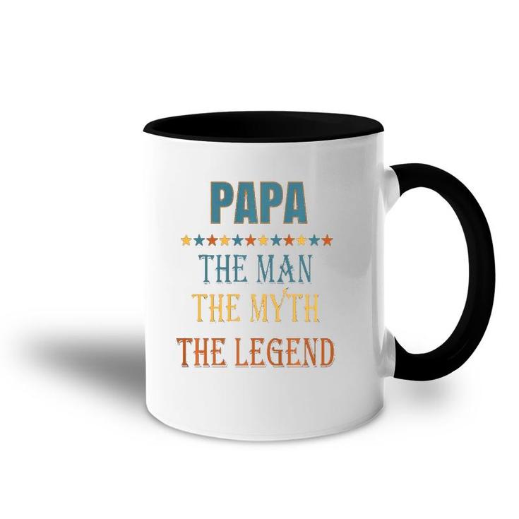 Mens Papa Man Myth Legend Funny Gift  Accent Mug