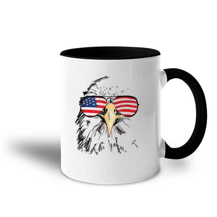 Mens Patriotic Bald Eagle Usa American Flag 4Th Of July Cool Gift  Accent Mug