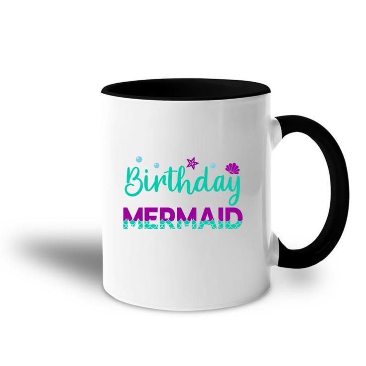 Mermaid Matching Family Birthday Blue Purple Accent Mug