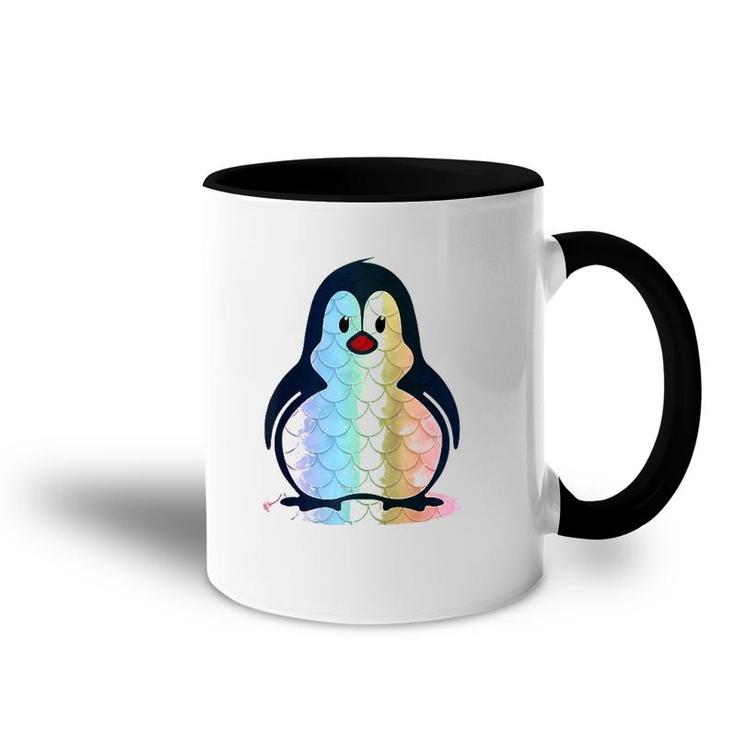 Mermaid Tee Cute Swim Penguin Lover Raglan Baseball Tee Accent Mug