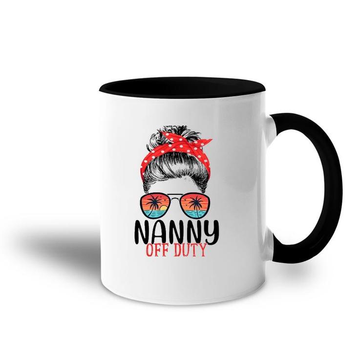 Messy Bun Nanny Off Duty Sunglasses Beach Sunset Accent Mug
