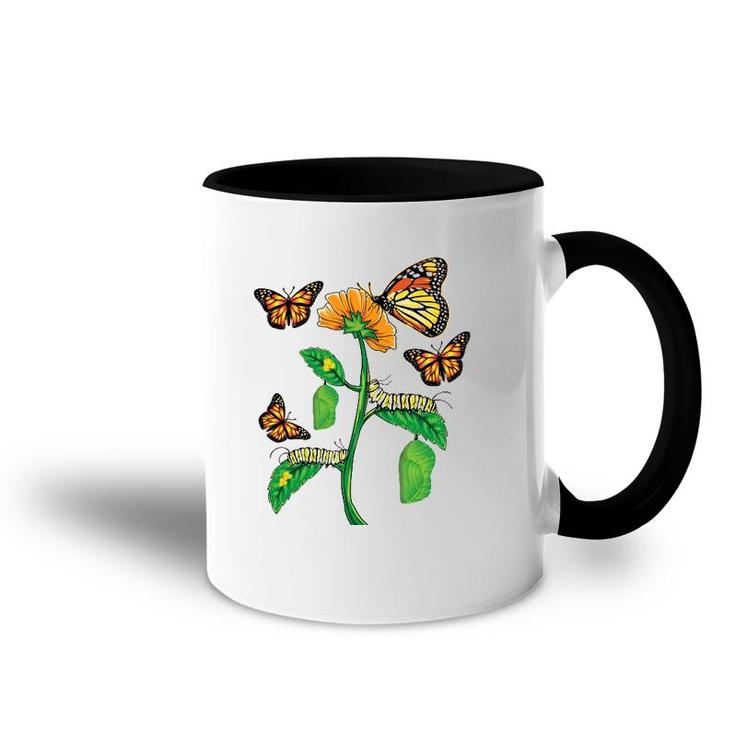 Monarch Butterfly Lover Life Cycle Metamorphosis Caterpillar Accent Mug