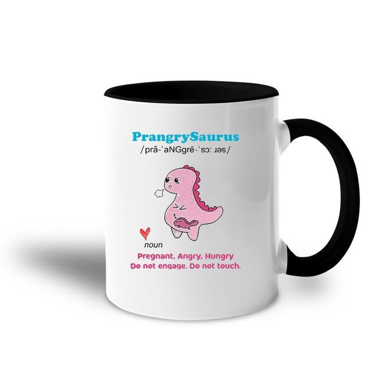 Mother's Day Pregnant Mom Prangrysaurus Pregnancy Surprise Accent Mug