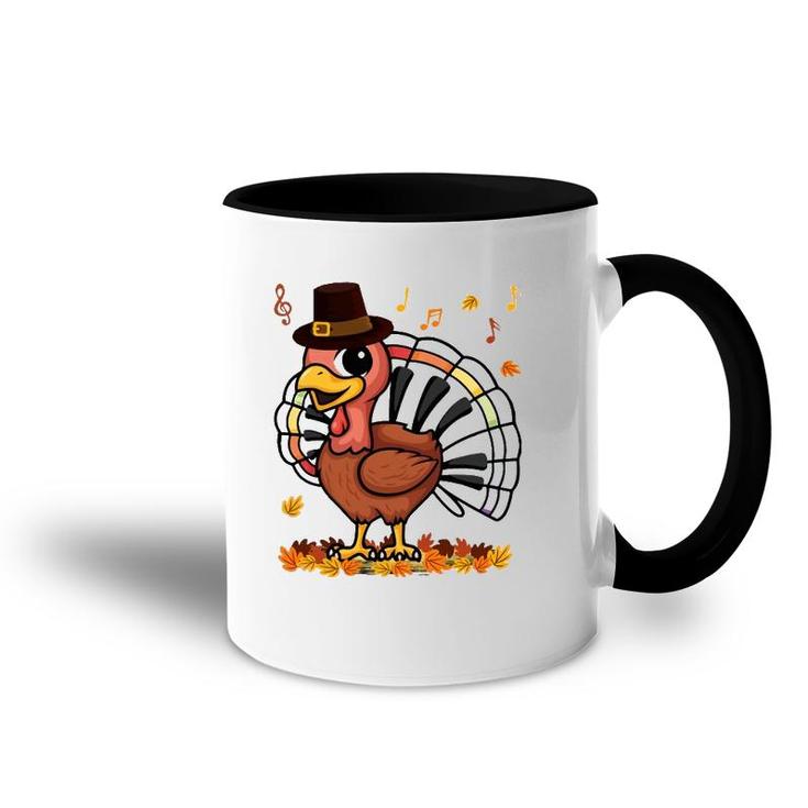 Music Piano Teachers Music Turkey Costume Happy Thanksgiving Accent Mug