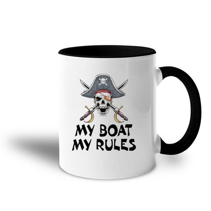 My Boat My Rules Pirate Novelty Halloween  Accent Mug