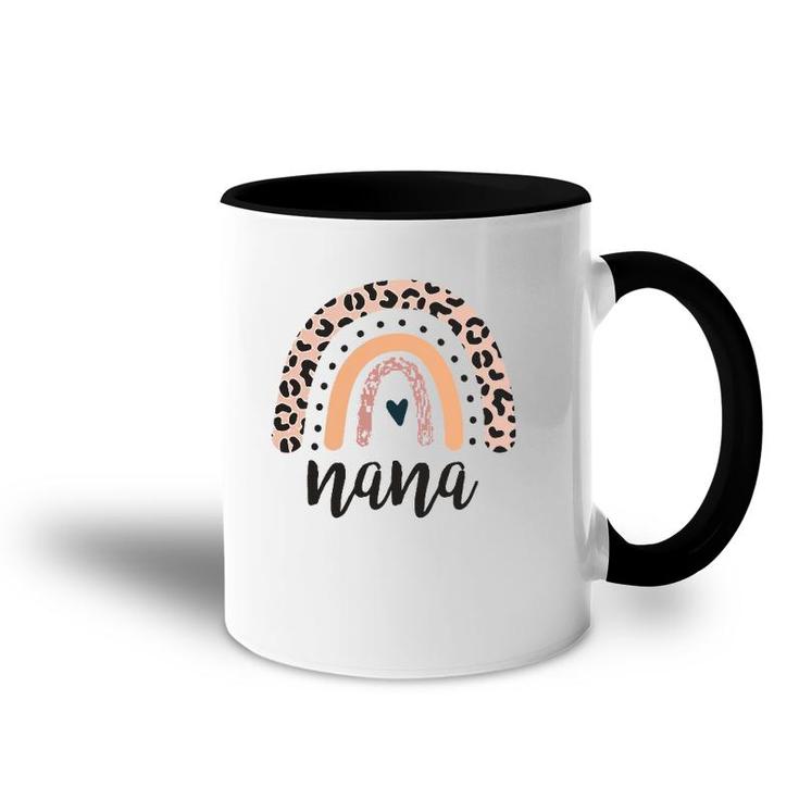 Nana Leopard Rainbow Grandmother Cheetah Print Graphic Accent Mug