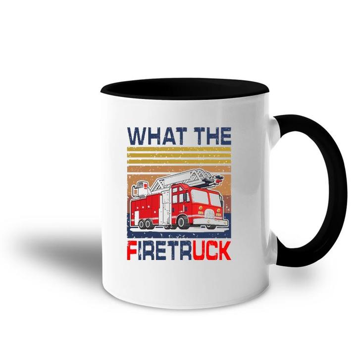 Nn What The Firetruck Funny Firefighter Fireman Gift Accent Mug