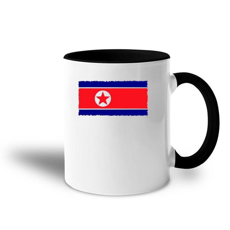 North Korea Flag Distressed Accent Mug