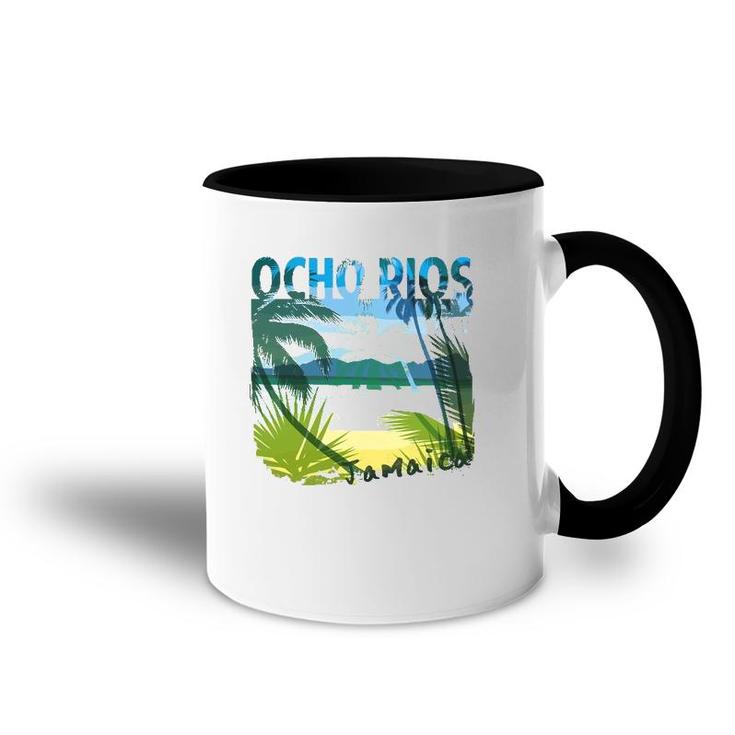Ocho Rios Jamaica Beach Summer Matching Family Palms Tree Accent Mug