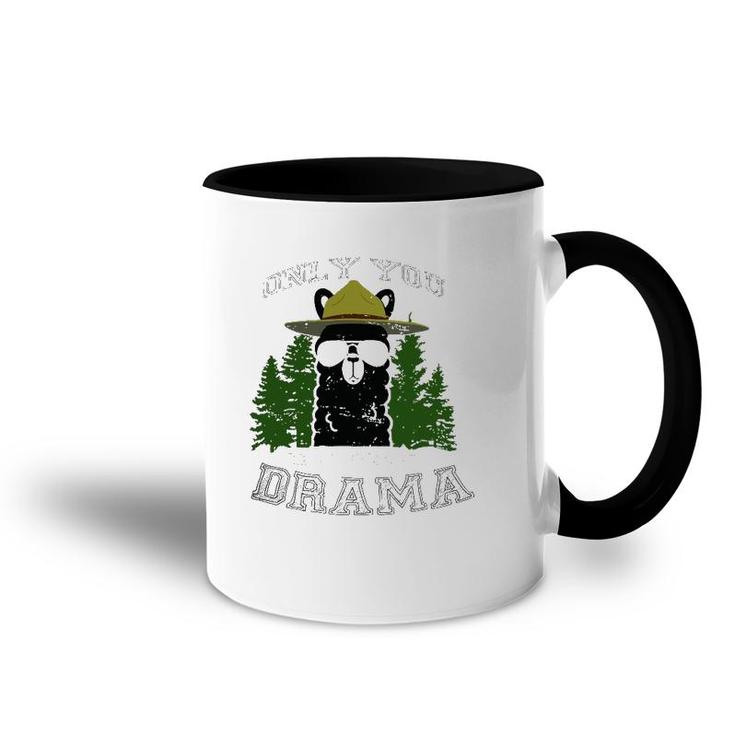 Only You Can Prevent Drama Llama Forest Camping Accent Mug