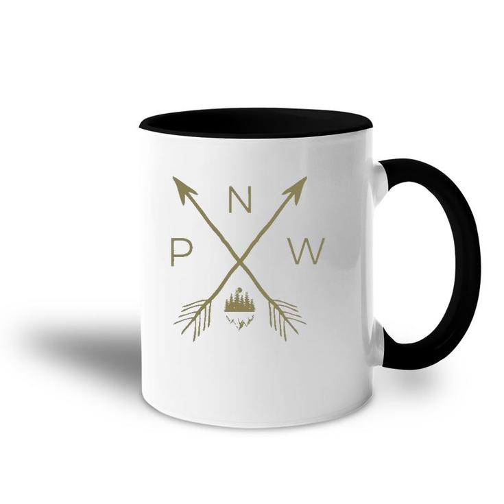 Pacific Northwest Mountain Cool Pnw Pacific Northwest Accent Mug