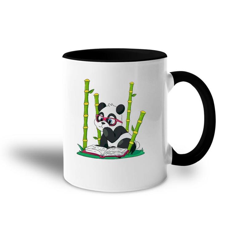 Panda Bear Book Worm Nerd Reading Bamboo Jungle Gift Accent Mug