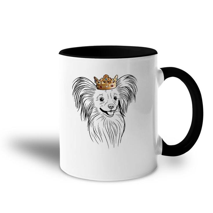 Papillon Dog Wearing Crown Dog Lover Gift Accent Mug