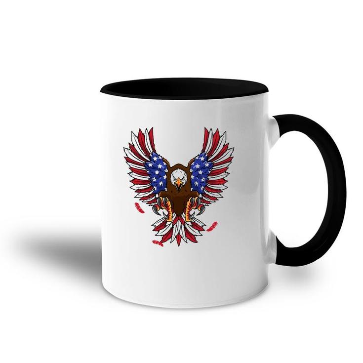 Patriotic July 4Th Usa Eagle Lovers American Flag Eagle Accent Mug