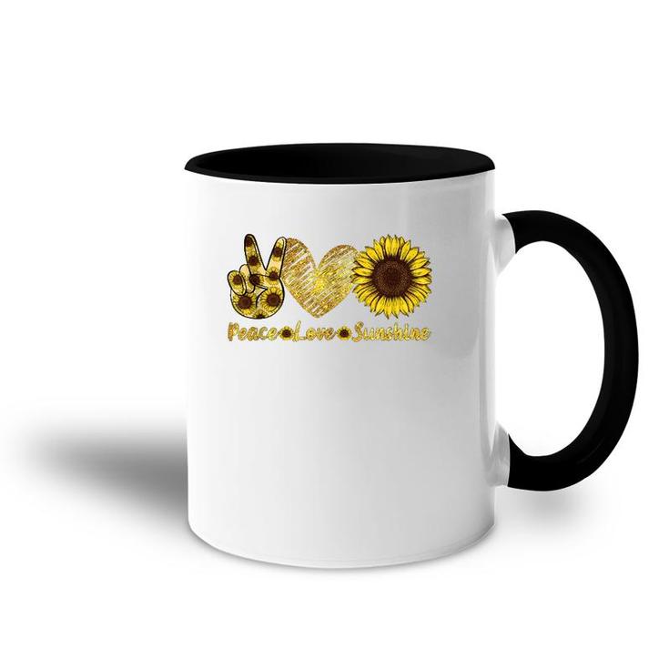 Peace Love Sunshine Sunflower Hippie Summer Lovers  Accent Mug
