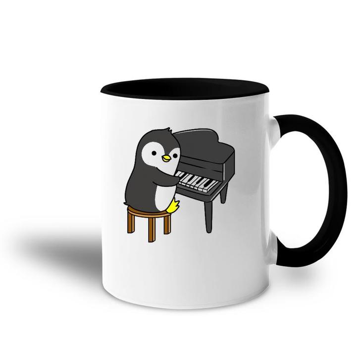 Penguin Playing Piano Pianist Gift Accent Mug