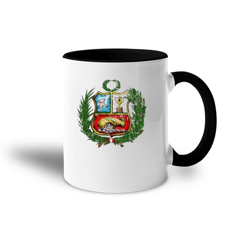 Peruvian Soccer Team  Vintage Jersey Coat Of Arms Accent Mug