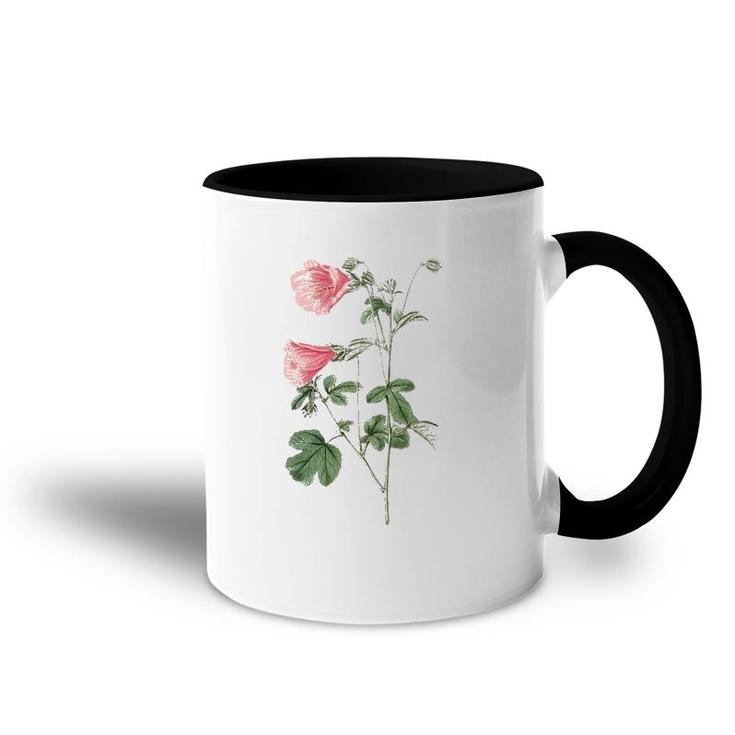 Pink Botanical Vintage Flower Accent Mug