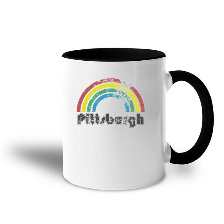 Pittsburgh Rainbow 70'S 80'S Style Retro Gay Pride Men Women Accent Mug