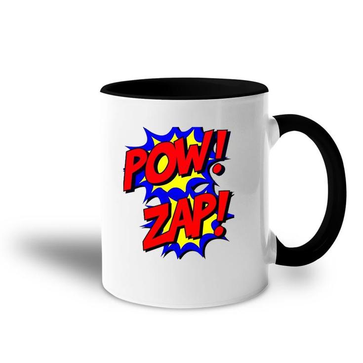 Pow Zap Superhero Lover Tee Accent Mug