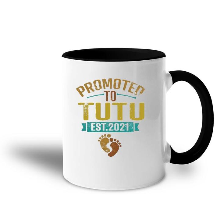 Promoted To Tutu Est 2021 Mother's Day Grandma Gift For Women Accent Mug