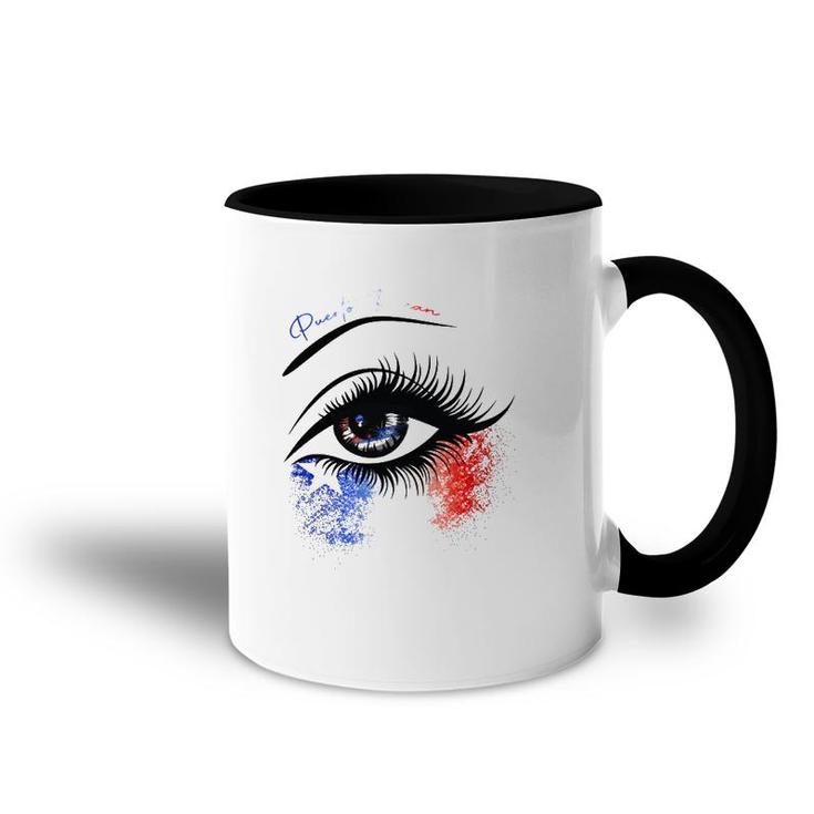 Puerto Rican Women Gift Puerto Rican Flag Eye Accent Mug