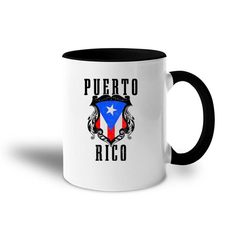 Puerto Rico Vintage Puerto Rican Flag Pride Puerto Rico Accent Mug
