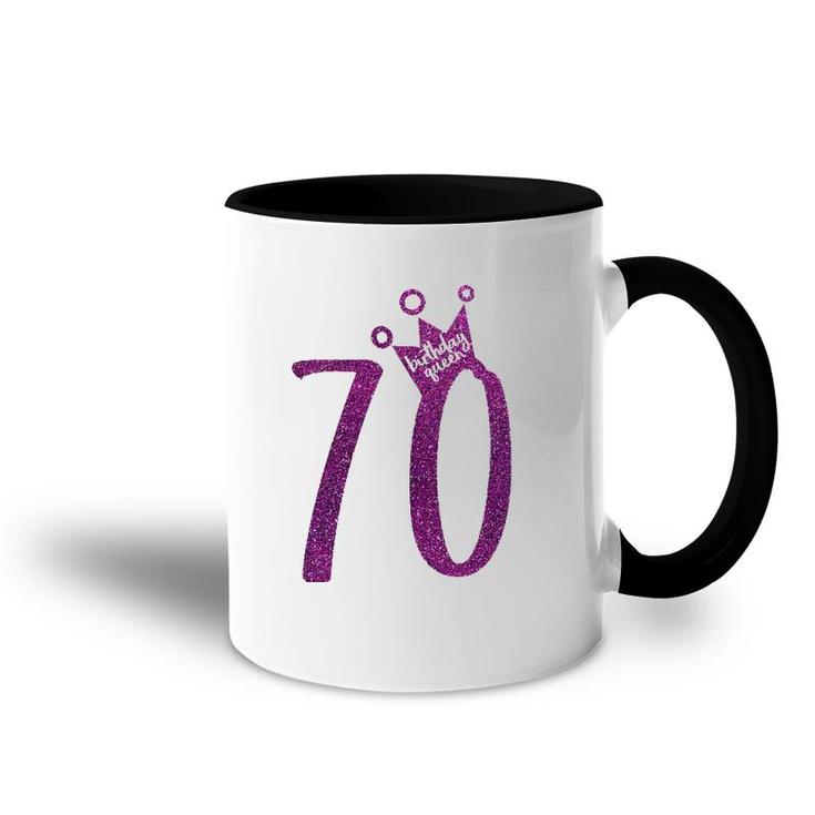 Purple 70Th Birthday  70Th Birthday Queen Accent Mug