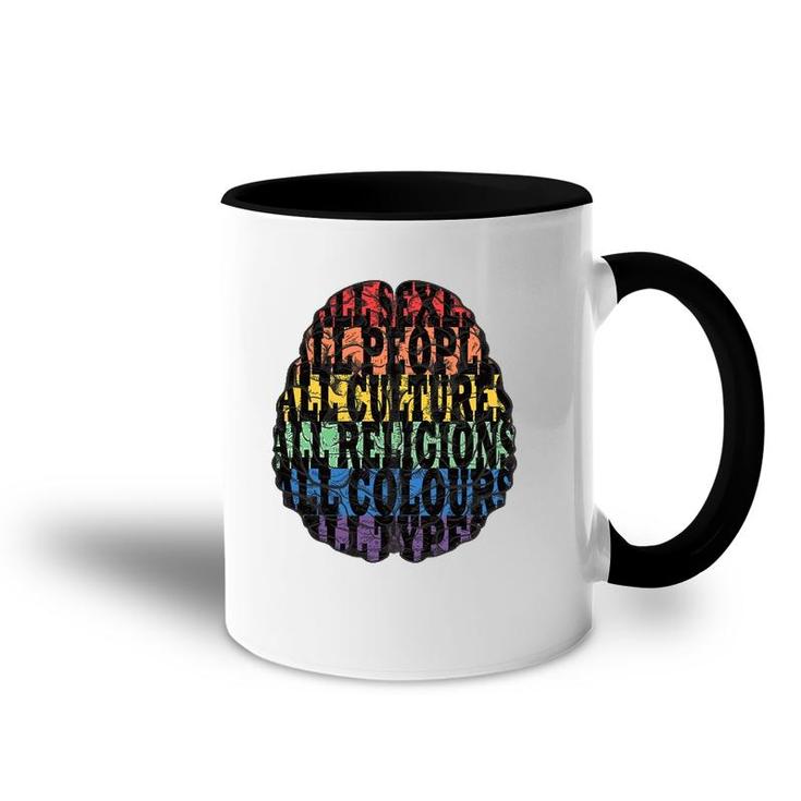 Rainbow Flag Brain Variety Tolerance Rainbow Lgbtq Accent Mug