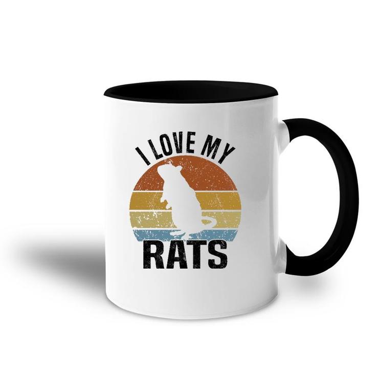 Rat Rats Pet Lover Vintage Retro Accent Mug