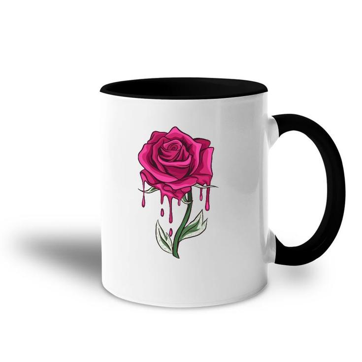 Red Rose Bleeding Floral Women Men  Accent Mug