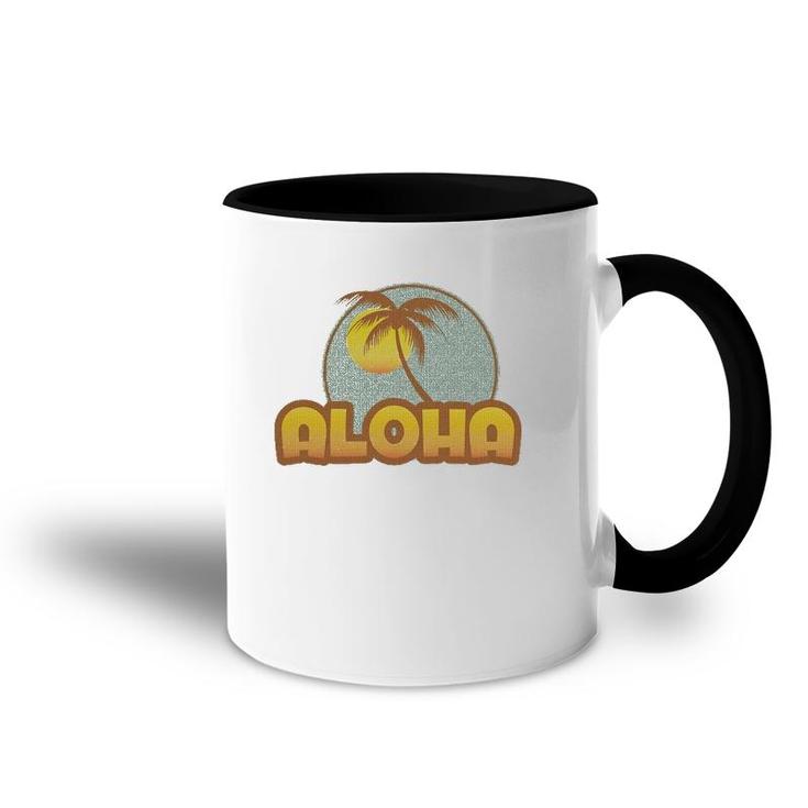 Retro Hawaii Tee Vintage Aloha Sunset Beach Accent Mug