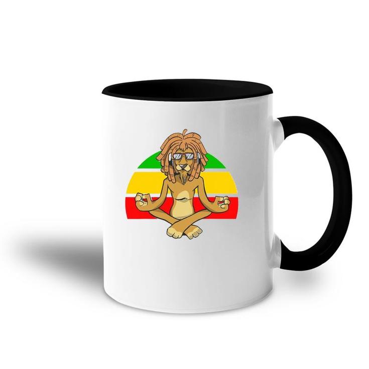 Retro Jamaican Rasta Lion Accent Mug