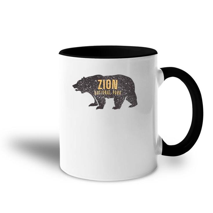 Road Trip Mount Zion National Park Bear Graphic Retro Accent Mug