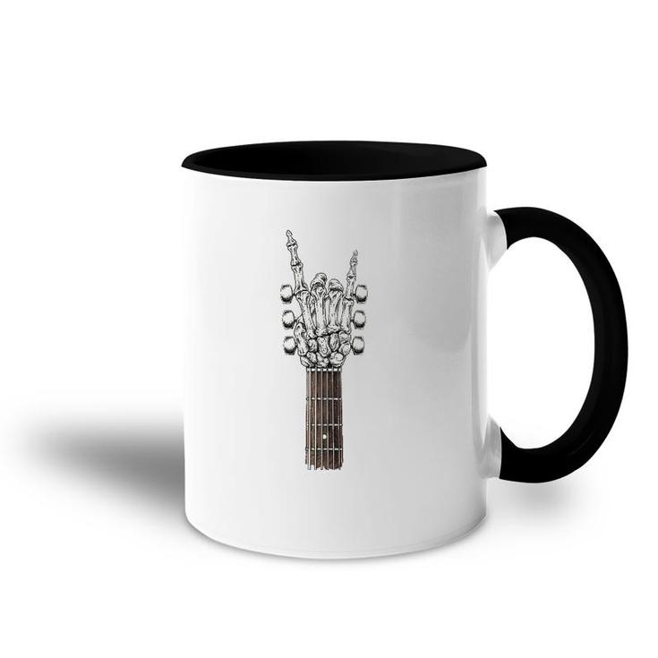Rock On Guitar Neck - With A Sweet Rock & Roll Skeleton Hand Accent Mug