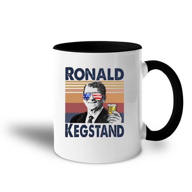 Ronald Kegstand 4Th Of July Independence Day Us Flag Retro Accent Mug