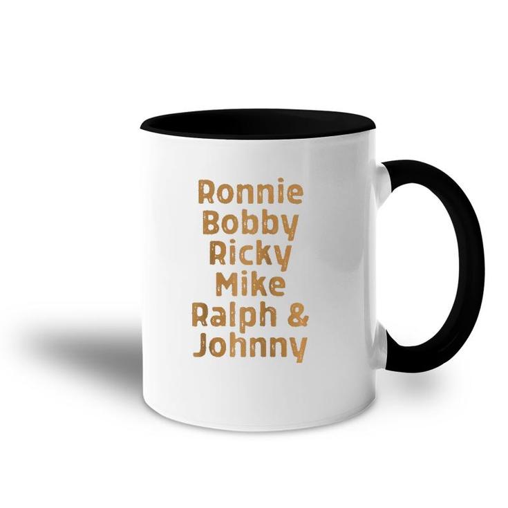 Ronnie Bobby Ricky Mike Ralph And Johnny Melanin Raglan Baseball Tee Accent Mug