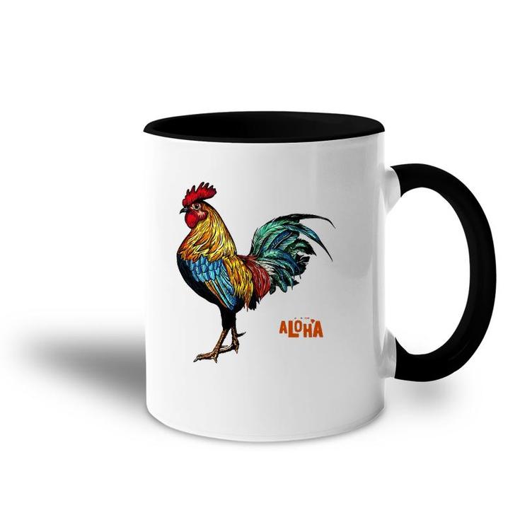Rooster Chicken Hawaii Aloha Hawaiian Premium Accent Mug