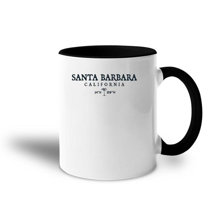 Santa Barbara California Palm Tree Surf Beach Gift  Accent Mug