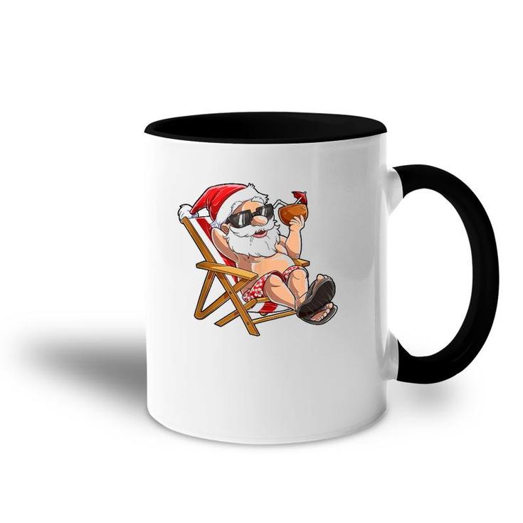 Santa Christmas In July Funny Men Women Hawaiian Tropical Accent Mug