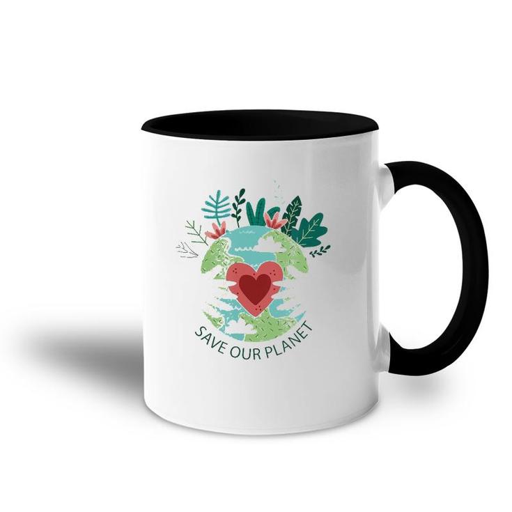 Save Our Planet Mother Earth Environment Protection Accent Mug